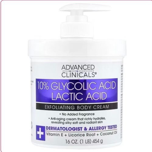 Advanced Clinicals Glycolic + Lactic Exfolating Body Cream