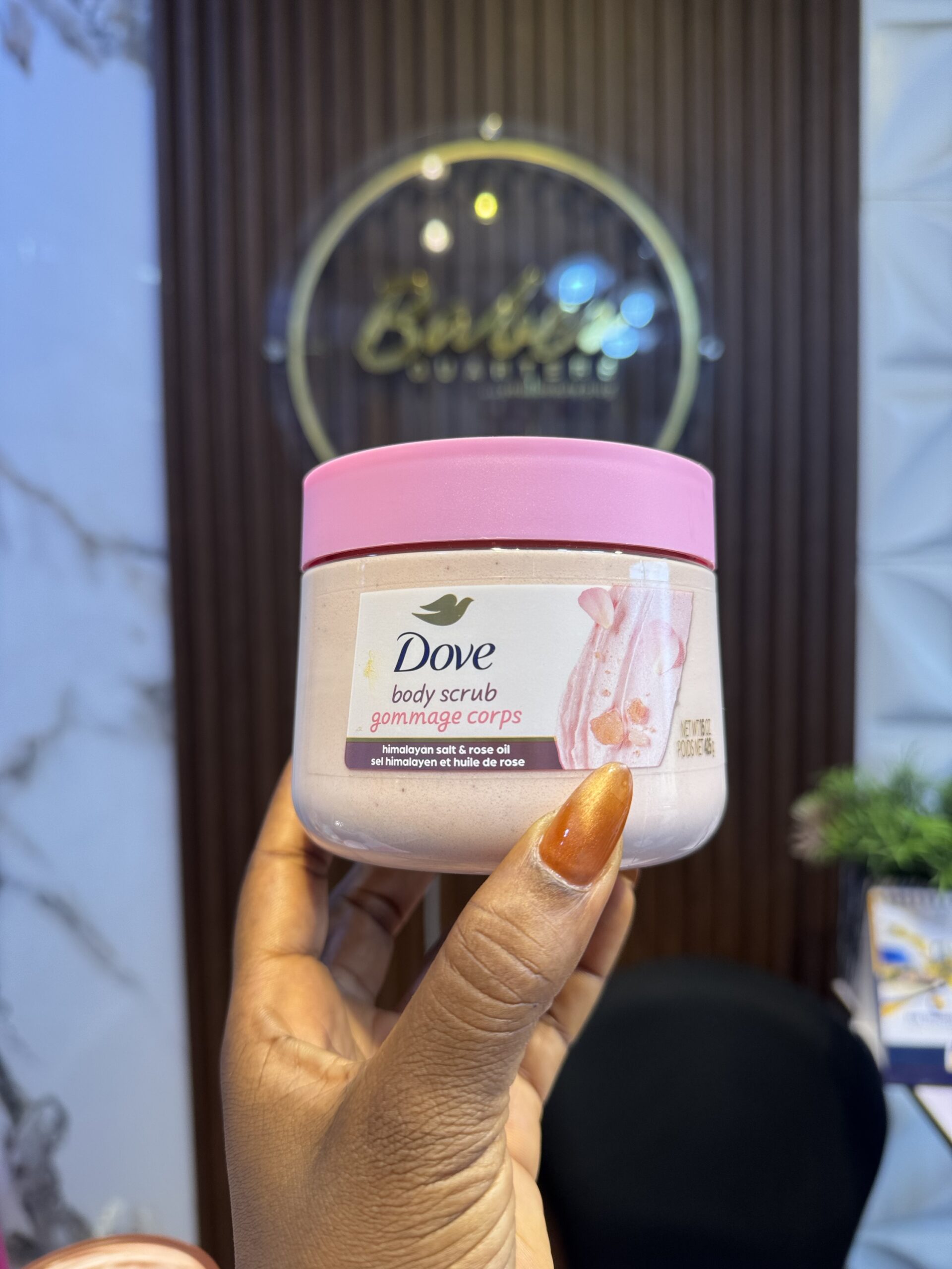 Dove Himalayan salt and rose oil scrub