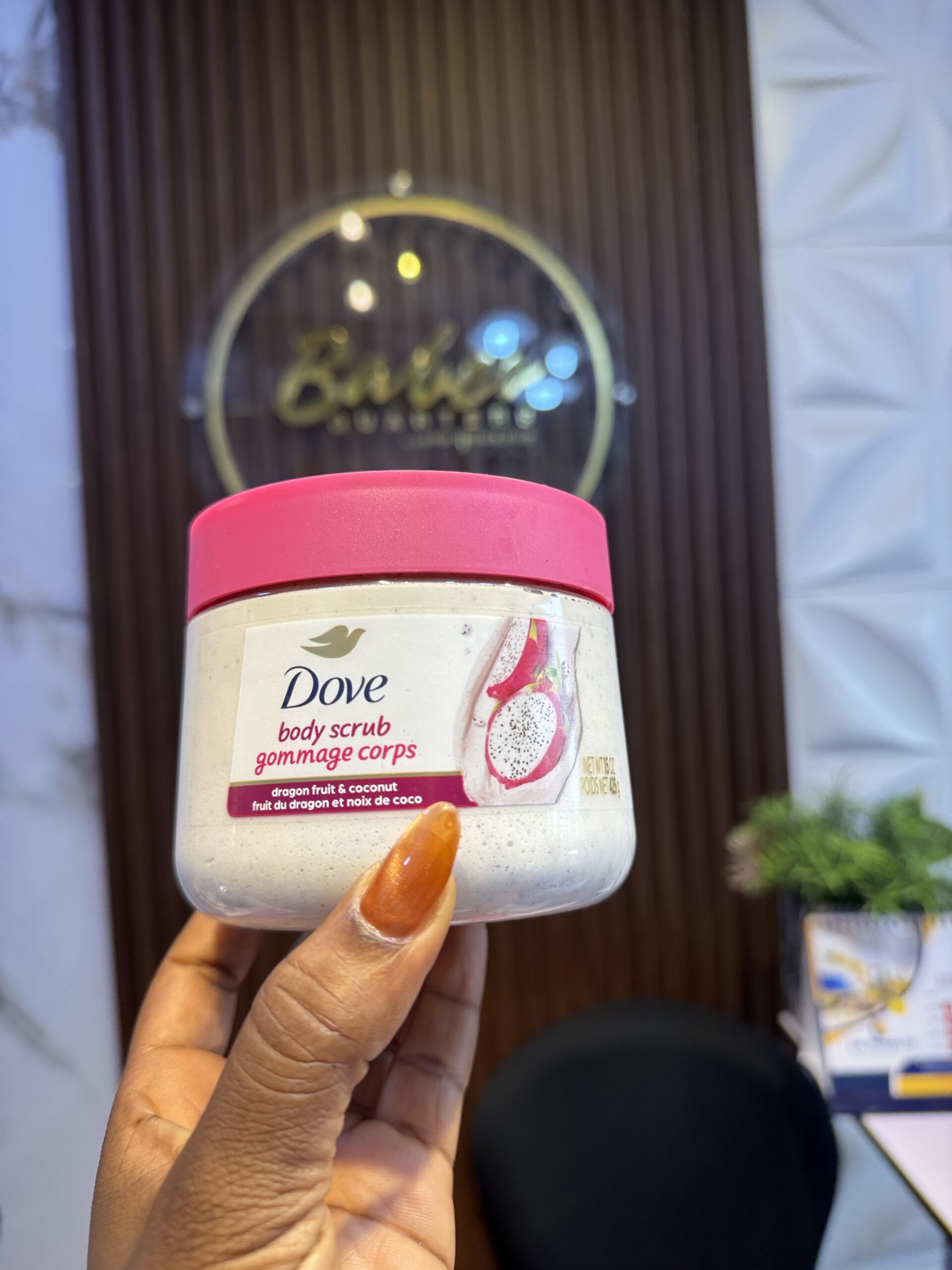 Dove dragon fruit and coconut scrub
