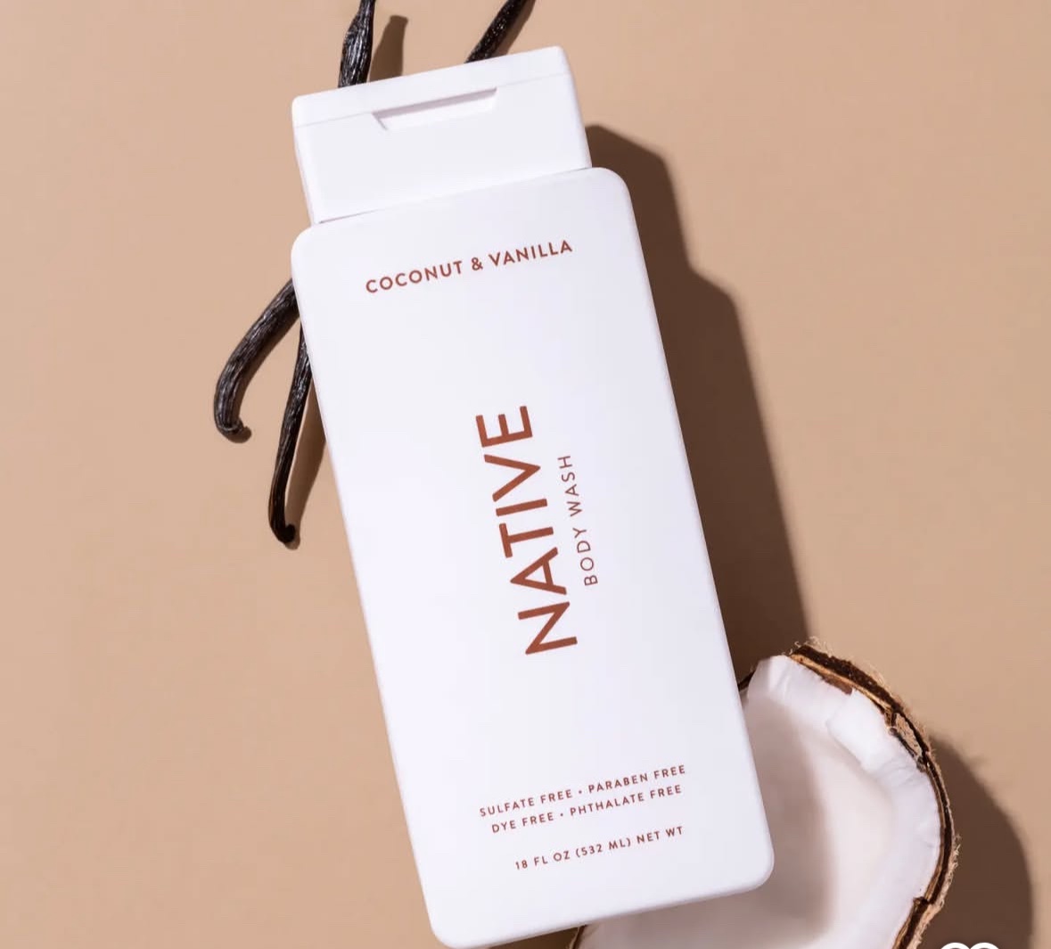 Native coconut and vanilla bodywash
