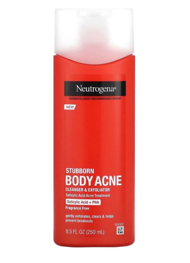 NEUTROGENA stubborn body acne cleanser and exfoliator