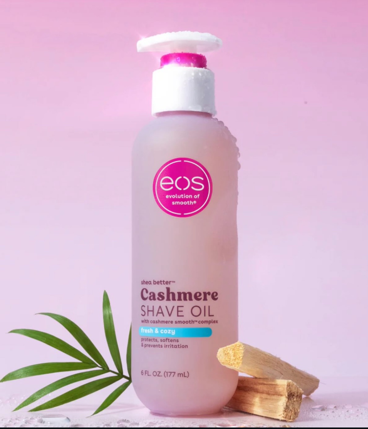 Eos cashmere fresh and cozy shave oil