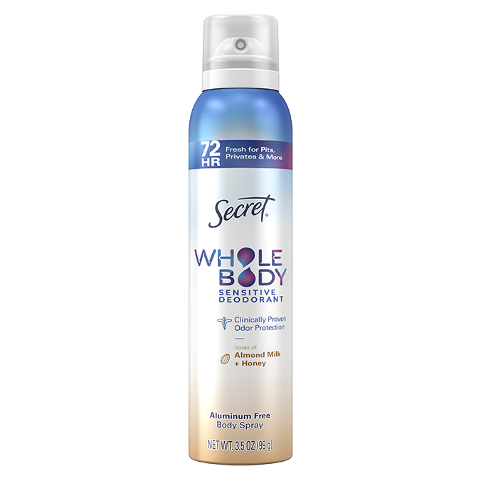 Secret Whole Body Sensitive Deodorant Almond Milk Honey Spray
